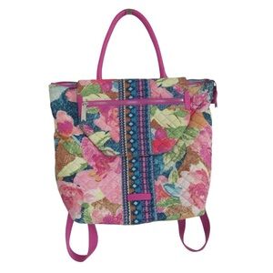 Vera Bradley Superbloom Change It Up Backpack Bookbag Pink Floral School Quilted
